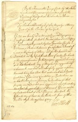 Warrant for a patent to Edward Collins and others