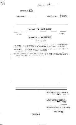 NYS Bill and Veto Jackets: 2012, Chapter 16