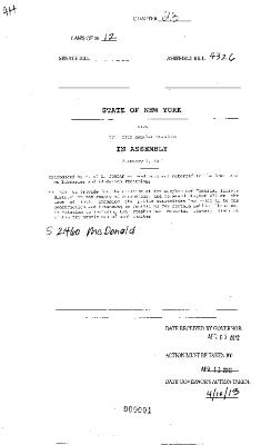 NYS Bill and Veto Jackets: 2012, Chapter 23