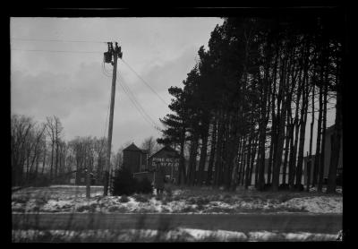 Sign on building reads, "Pine Grove Dairy Farm"