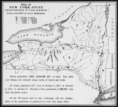 Map (revised 1925) of New York State Showing Distribution of Urban Population