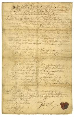 Probated will of John Vannoyt, 1708
