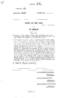 NYS Bill and Veto Jackets: 2012, Chapter 491