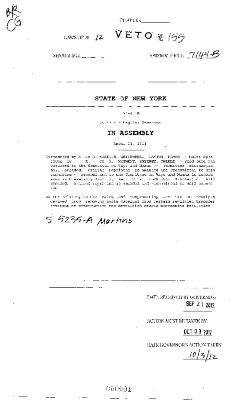 NYS Bill and Veto Jackets: 2012, Veto 155