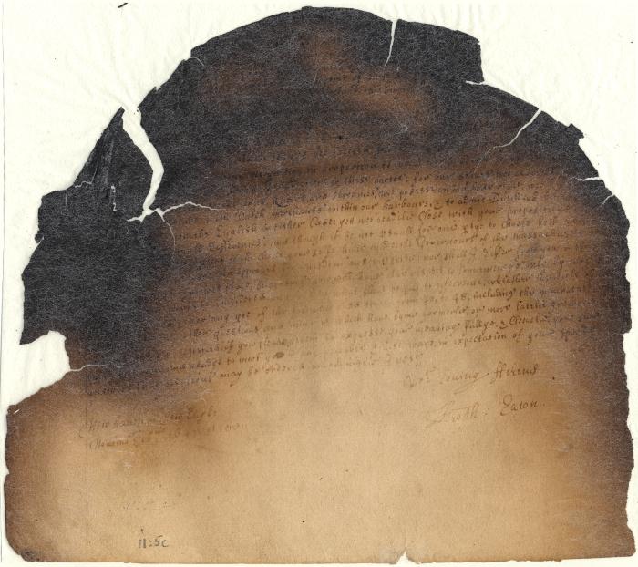 Letter from Governor Eaton to Director General Stuyvesant