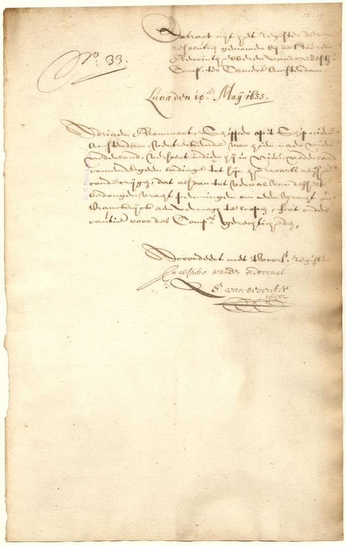 Resolution allowing Adriaen Blommaert to undertake a voyage to France
