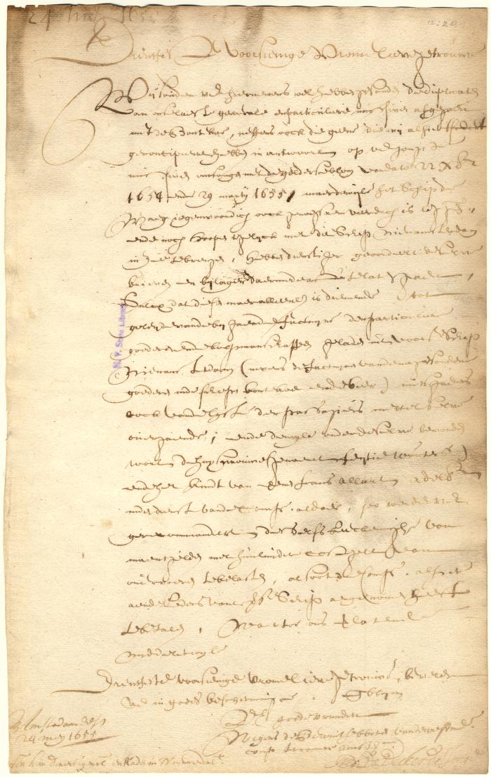 Letter from the directors at Amsterdam to the Director General and Council