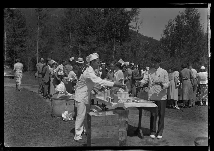 Picnic at the dedication of the Cumberland campground in Clinton County