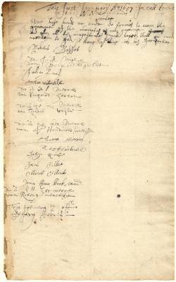 Oath written and signed by the inhabitants of Oostdorp