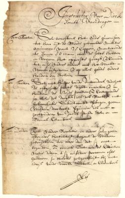 Instructions for Dirck Smith