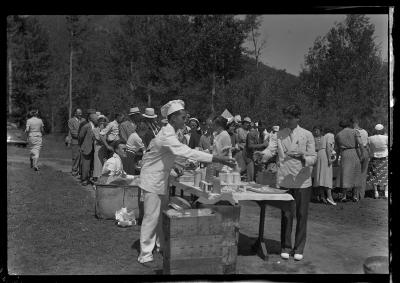 Picnic at the dedication of the Cumberland campground in Clinton County