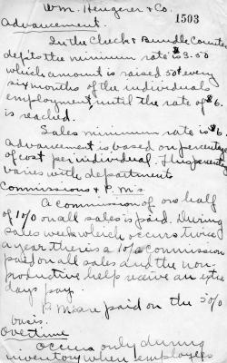 Notes on The William Hengerer Co.'s employment practices