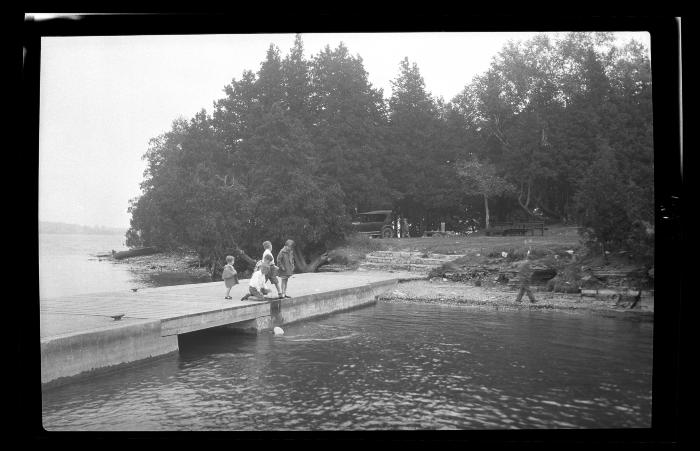 Children play on the dock at an unidentified New York State Park