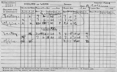 N.Y.S.F.I.C. Form 4: Hours of Work, Establishment 2219