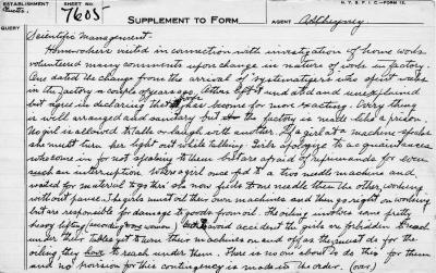 N.Y.S.F.I.C. Form 12: Supplement to Form, Establishment 7605