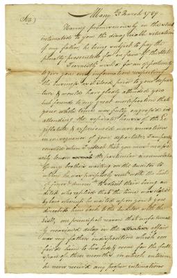 Letter from Jacob Henry Wendell, 1789