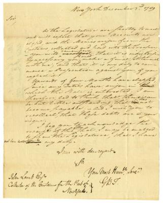 Letter to John Lamb, 1789