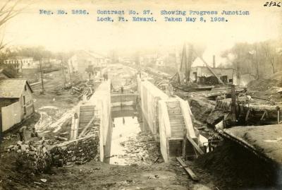 Champlain Canal: Locks 7 and 8 and prism, Port Edward to Dunhams