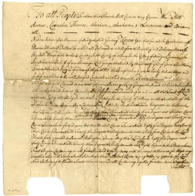 Indian deed to John Wemp of land on the south side of the Mohawk river, 1726