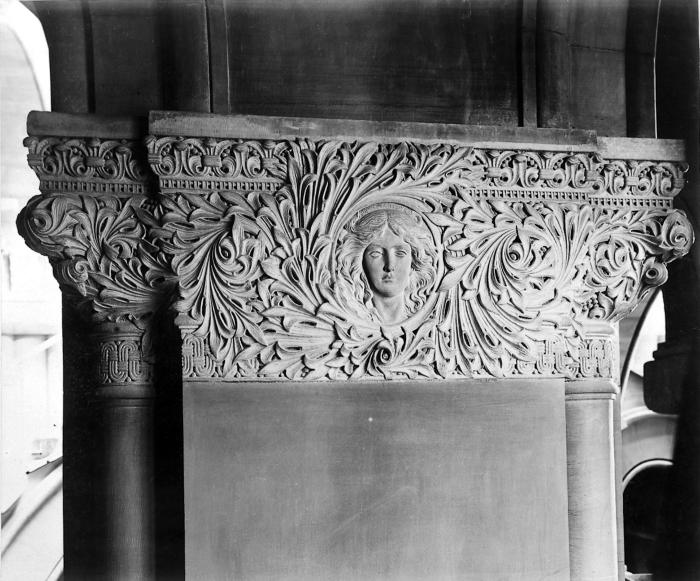 Capital in Western Staircase, New York State Capitol, Albany, N.Y. 