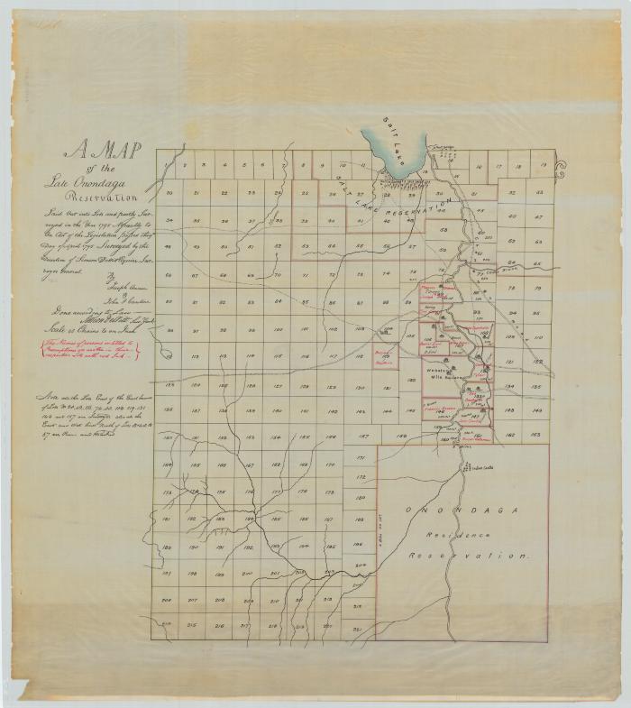 Map of the late Onondaga Reservation. (Copy)  Map #210B