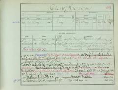 Civil Roll muster roll abstract for Harrison Clark of the 125th Infantry