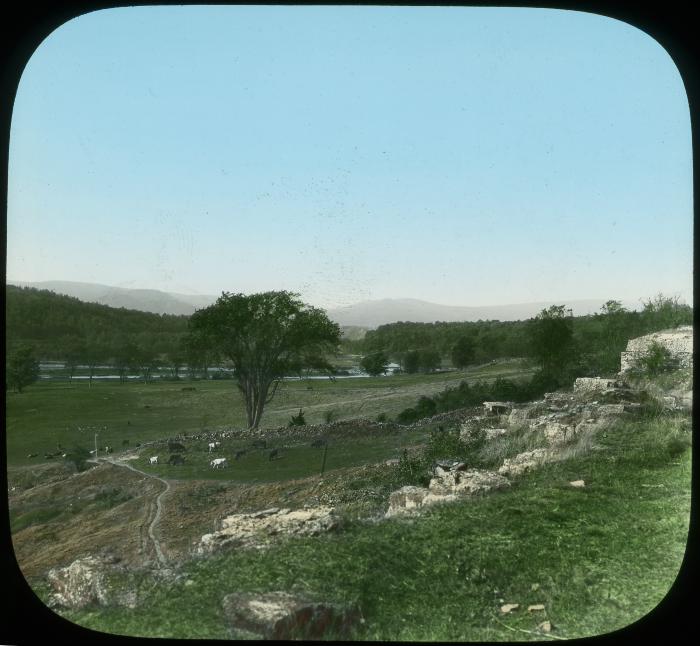 Panorama from East of the Outlet of Lake George, Showing Distant Mountains and Ruins of Fort Ticonderoga