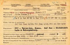 World War I military service abstract for Harry Rodriguez