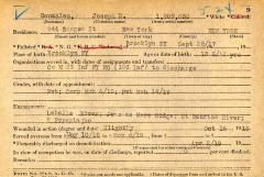 World War I military service abstract for Joseph R. Gonzalez