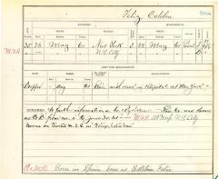 Civil War muster roll abstract for Esteban Feliz of the 39th Infantry