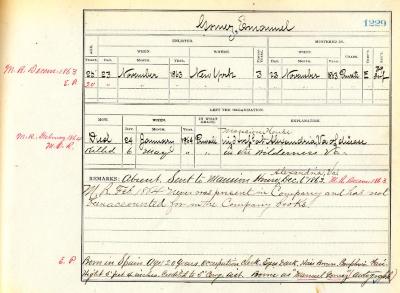 Civil War muster roll abstract for Emanuel Gomez of the 39th Infantry
