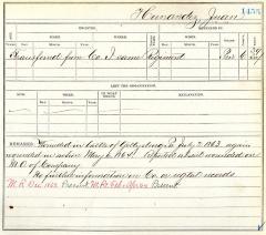 Civil War muster roll abstract for Juan Hernandez of the 39th Infantry
