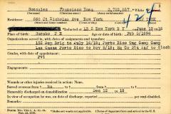 World War I military service abstract for Francisco R. Gonzalez