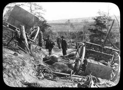 Effect of 32 pound shell of 2d Mass. heavy artillery. Fredericksburg