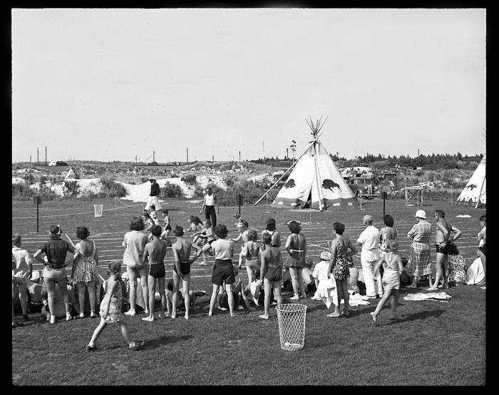 Long Island. Jones Beach. Children’s games at the Indian Village