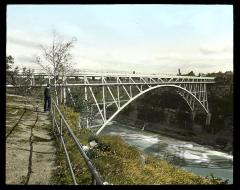 The Grand Trunk Railroad Bridge from the Canadian side. Niagara Falls