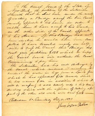 Letter from Henry Van Patten
