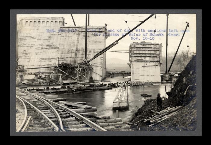 Erie Canal: dam and reservoir at Delta on Mohawk River