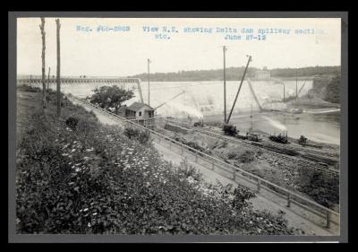 Erie Canal: dam and reservoir at Delta on Mohawk River