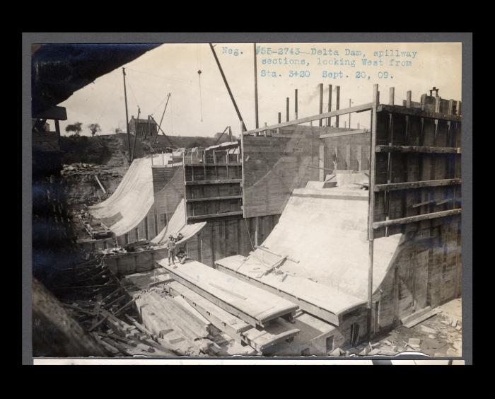 Erie Canal: dam and reservoir at Delta on Mohawk River