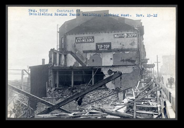 Erie Canal: locks 34 and 35 and prism at Lockport