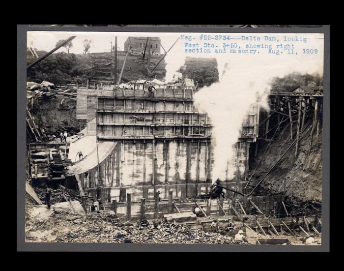 Erie Canal: dam and reservoir at Delta on Mohawk River