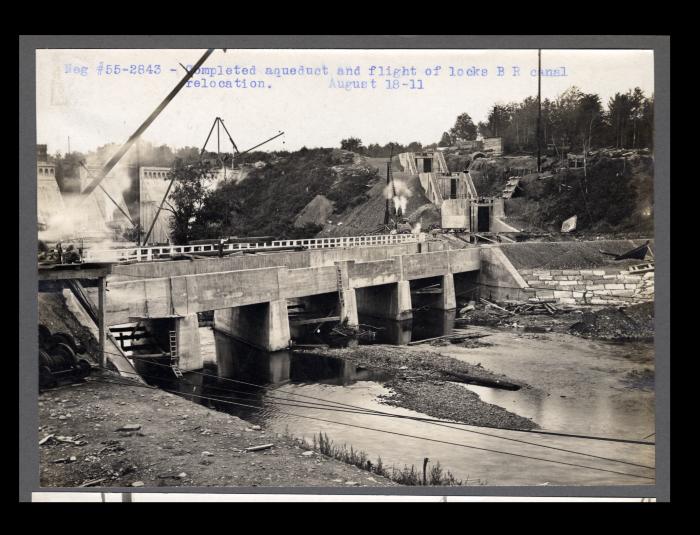 Erie Canal: dam and reservoir at Delta on Mohawk River