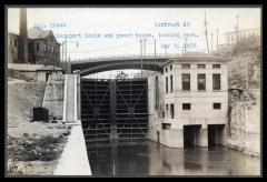 Erie Canal: locks 34 and 35 and prism at Lockport