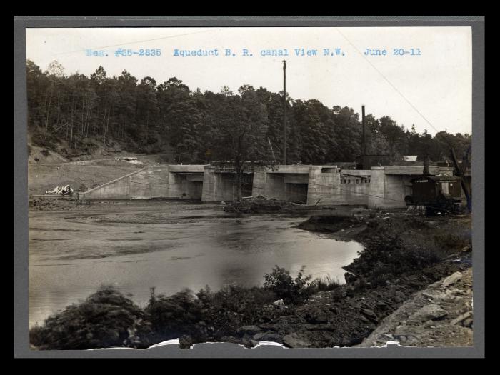 Erie Canal: dam and reservoir at Delta on Mohawk River