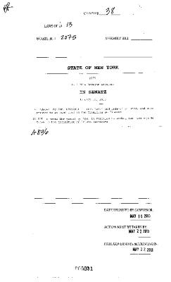 NYS Bill and Veto Jackets: 2013, Chapter 38 