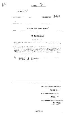 NYS Bill and Veto Jackets: 2014, Chapter 7