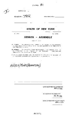 NYS Bill and Veto Jackets: 2014, Chapter 31