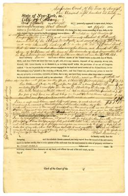 Affidavit of Revolutionary War service and property by Wait Barret (also spelled Wait Barrit)