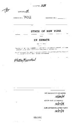 NYS Bill and Veto Jackets: 2014, Chapter 528